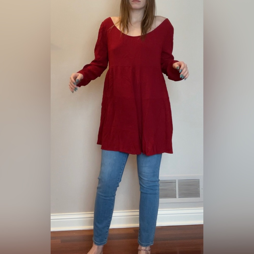 Red Open back babydoll dress/shirt
